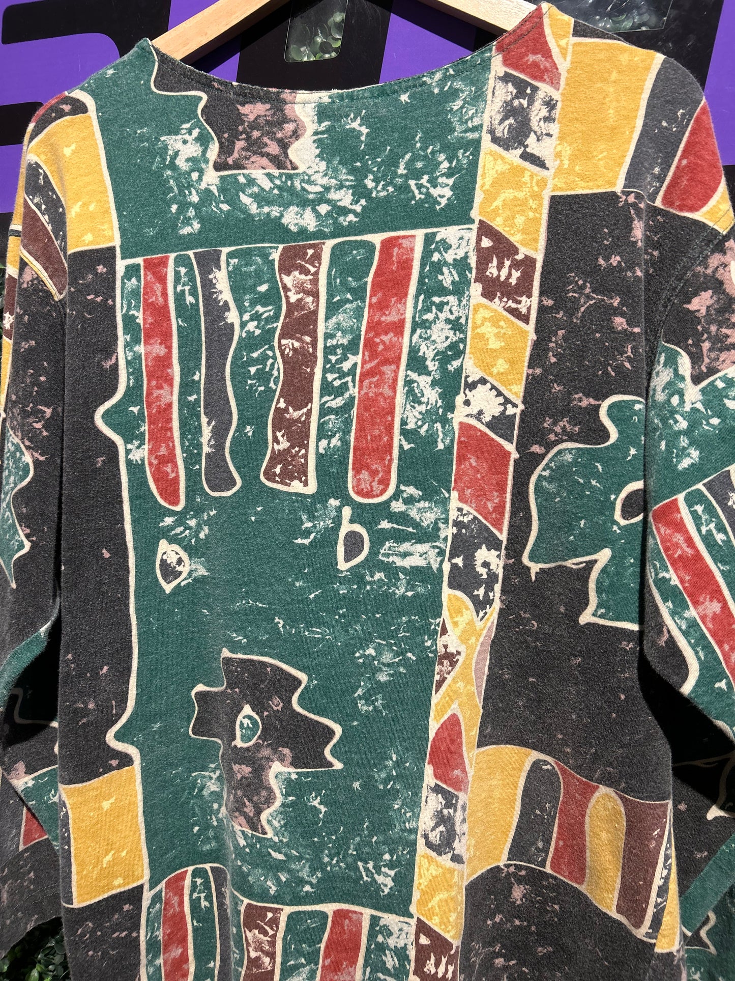Vintage Chico’s Patterned AOP LS Shirt. Size M/L