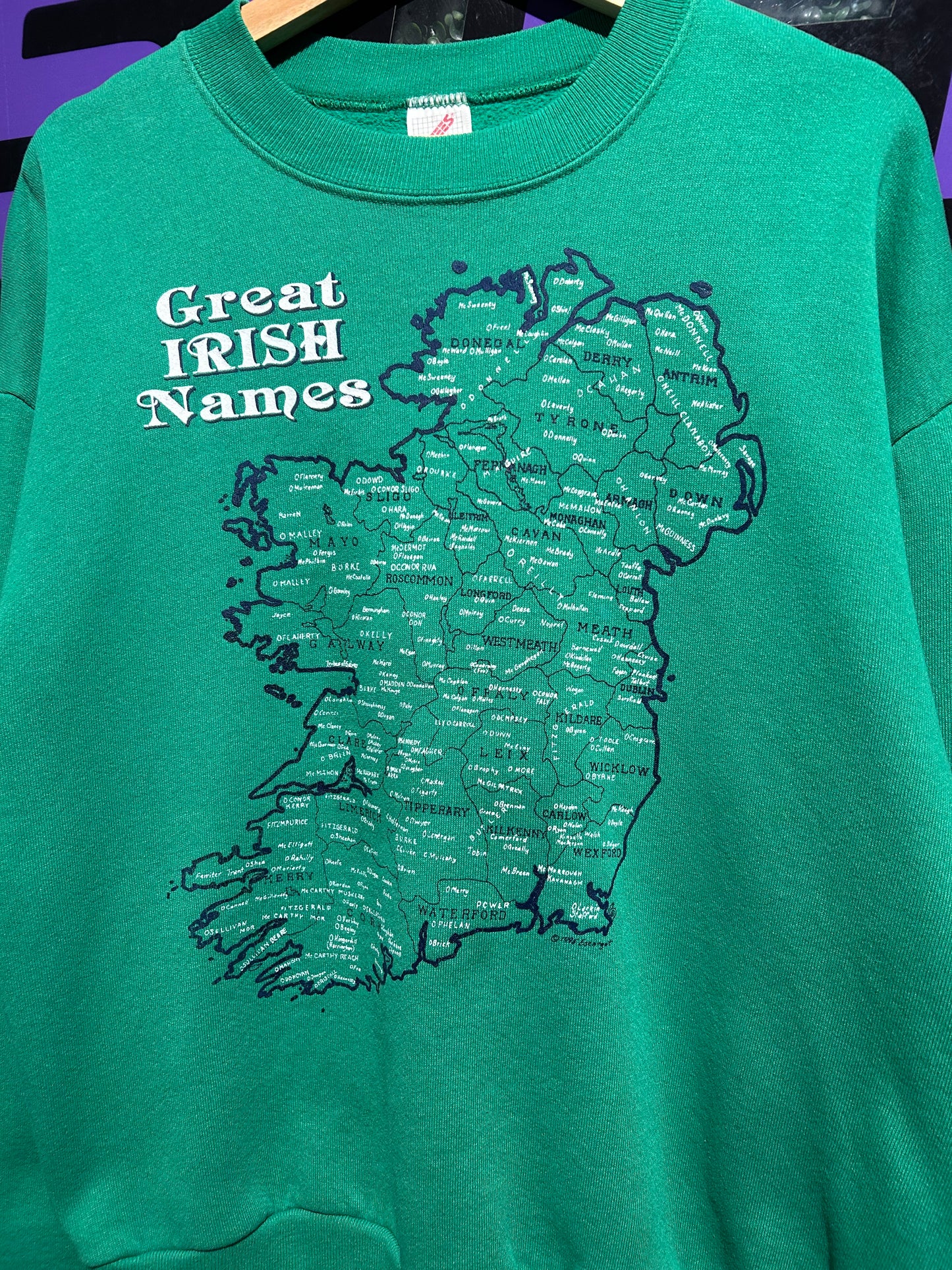 90s Great Irish Names Crewneck. Size Large