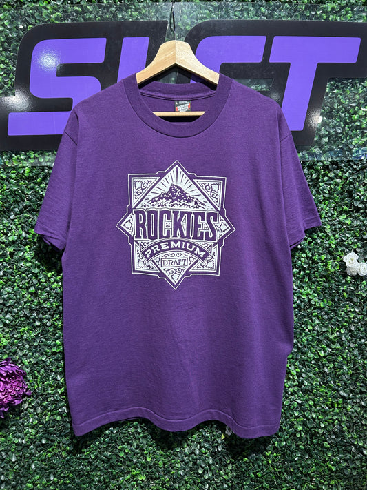 90s Rockies Premium Draft T-Shirt. Size Large