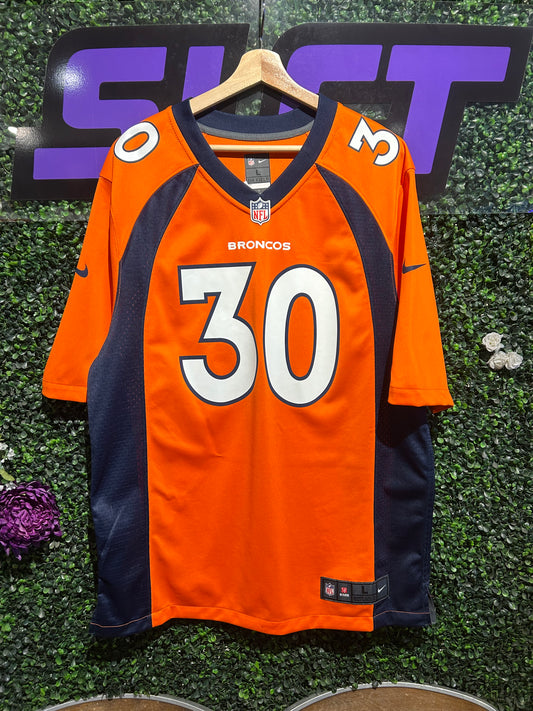 Denver Broncos #30 Philip Lindsay Nike On Field Jersey. Size Large