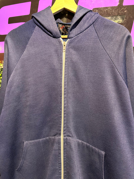 80s Blank Zip-Up Hoodie. Size Large
