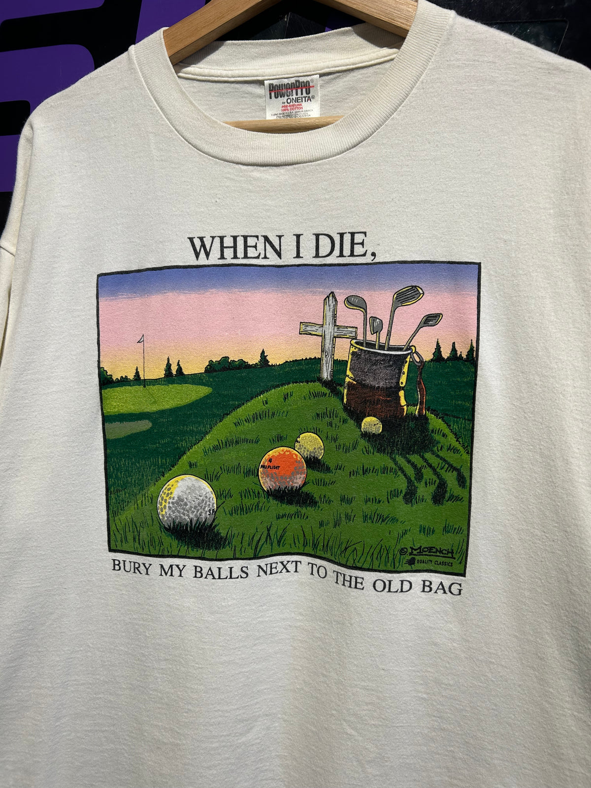 90s When I Die Golf Parody T-Shirt. Size XL