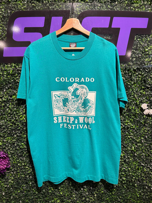 90s Colorado Sheep & Wool Festival T-Shirt. Size L/XL