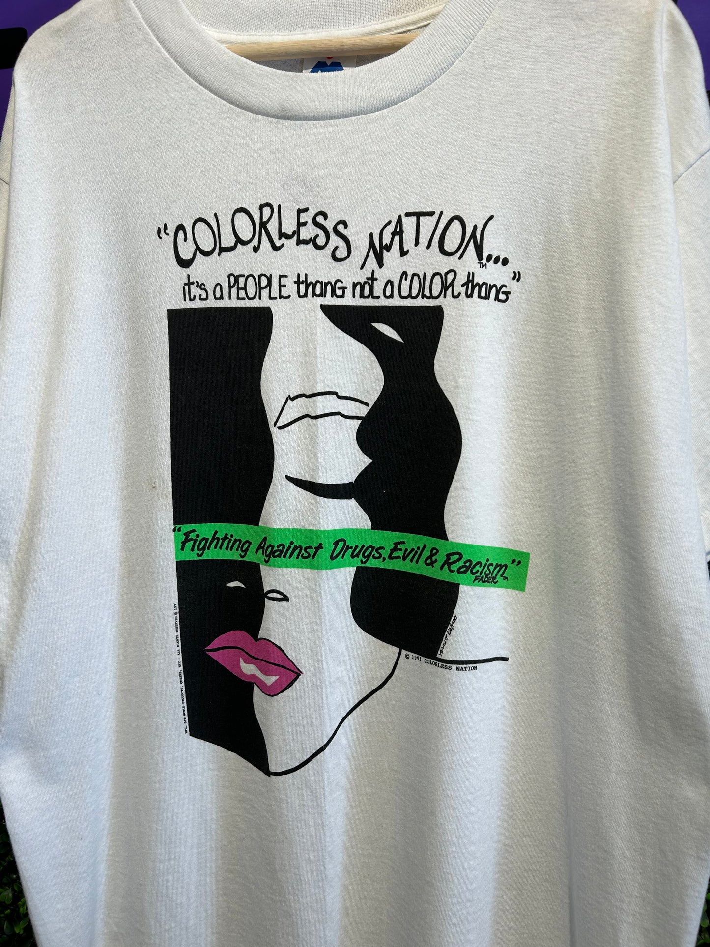 1991 F.A.D.E.R. Colorless Nation T-Shirt. Size L/XL