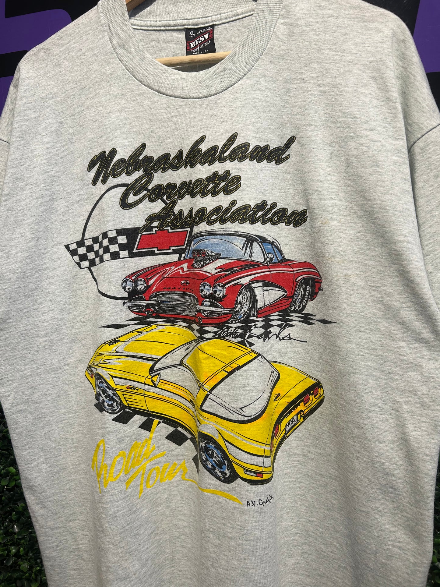 90s Nebraskaland Corvette Association T-Shirt. Size XL