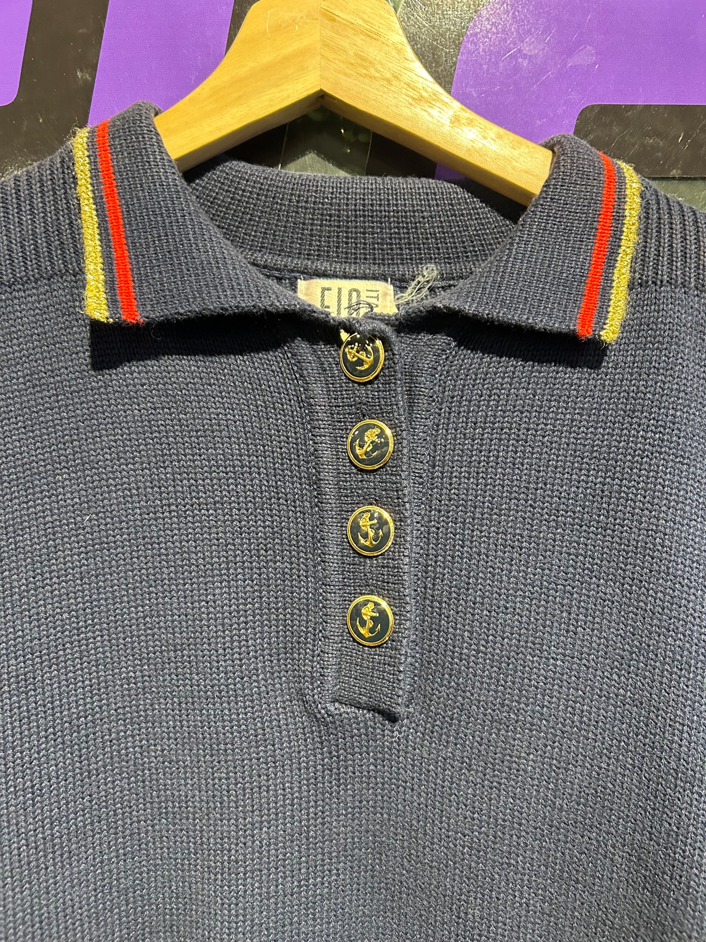 Vintage Italian Collared Knit Sweater. Size Small