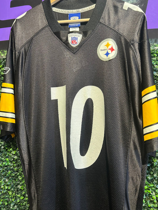Vintage Pittsburgh Steelers #10 Santonio Holmes Reebok Jersey. Size Large