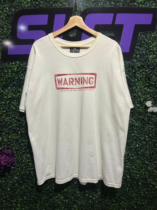 Vintage Warning I Have An Attitude T-Shirt. Size XL