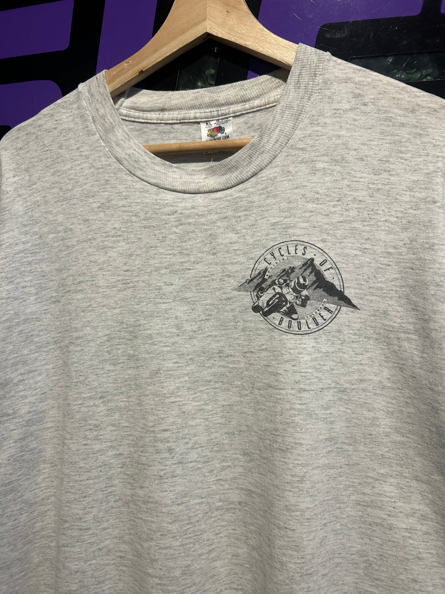 1995 Cycles Of Boulder 20th Anniversary T-Shirt. Size L/XL