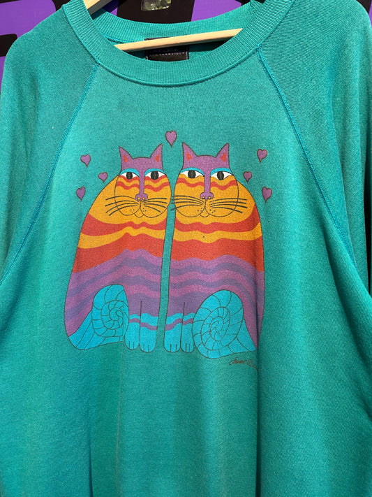 80s San Francisco Cat Art Crewneck. Size XL