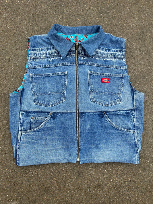 SLCT x LOKOL Reworked Dickies Denim Vest. Size Large