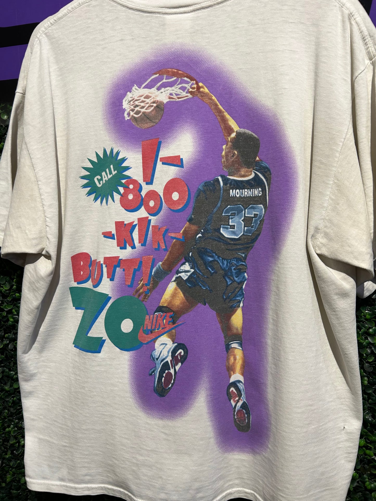 90s Alonzo Mourning “How Am I Driving?” Nike T-Shirt. Size Large