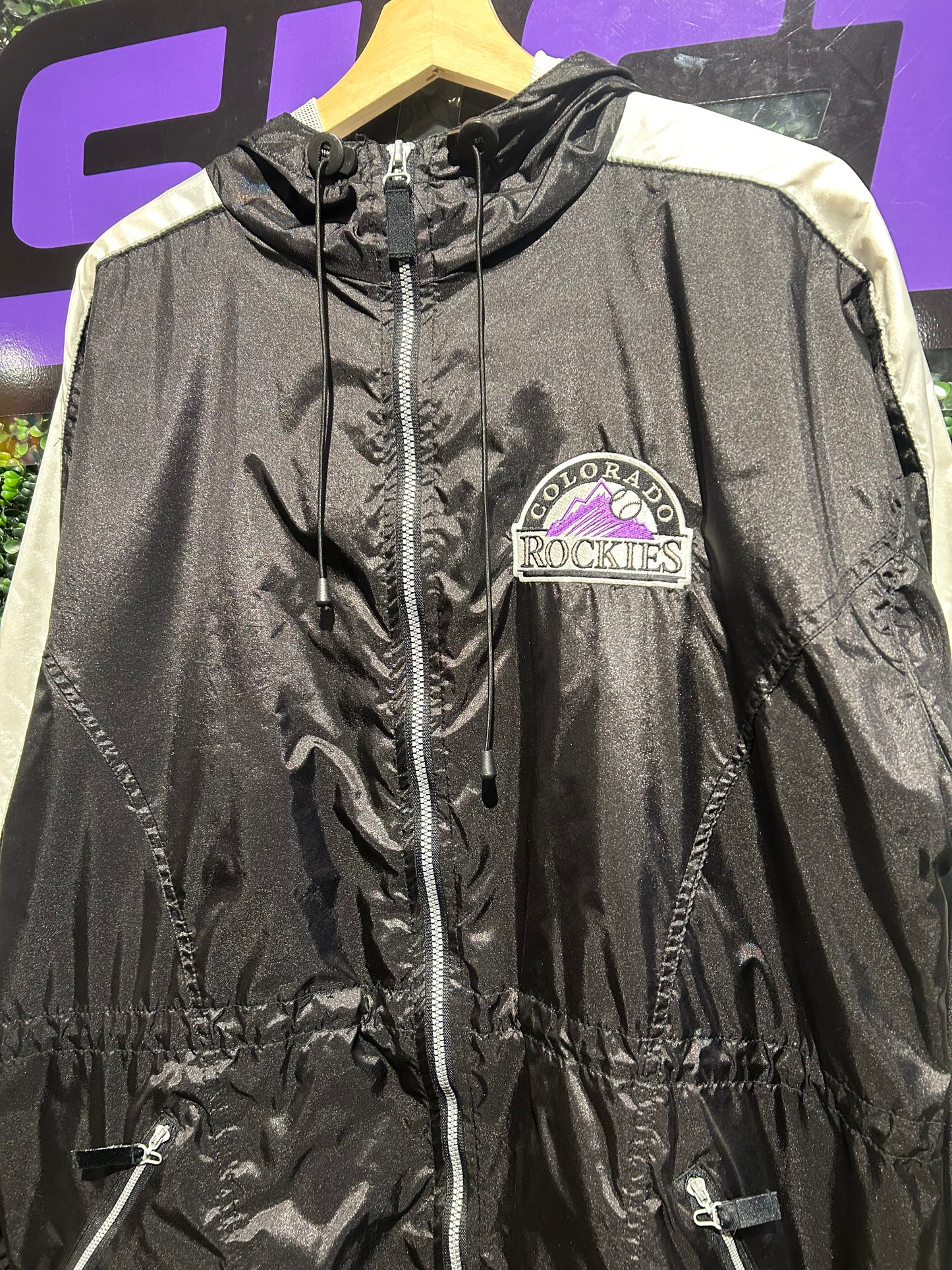90s Colorado Rockies LogoAthletic Zip-Up Jacket. Size Large