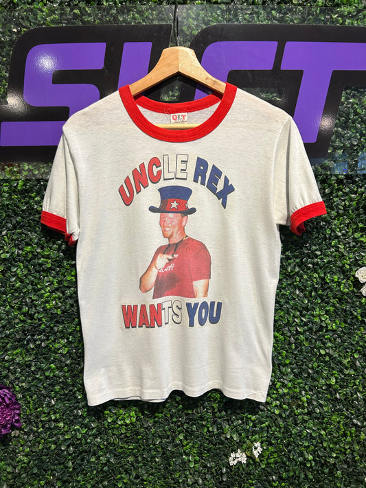 80s Uncle Rex Wants You Ringer T-Shirt. Size S/M