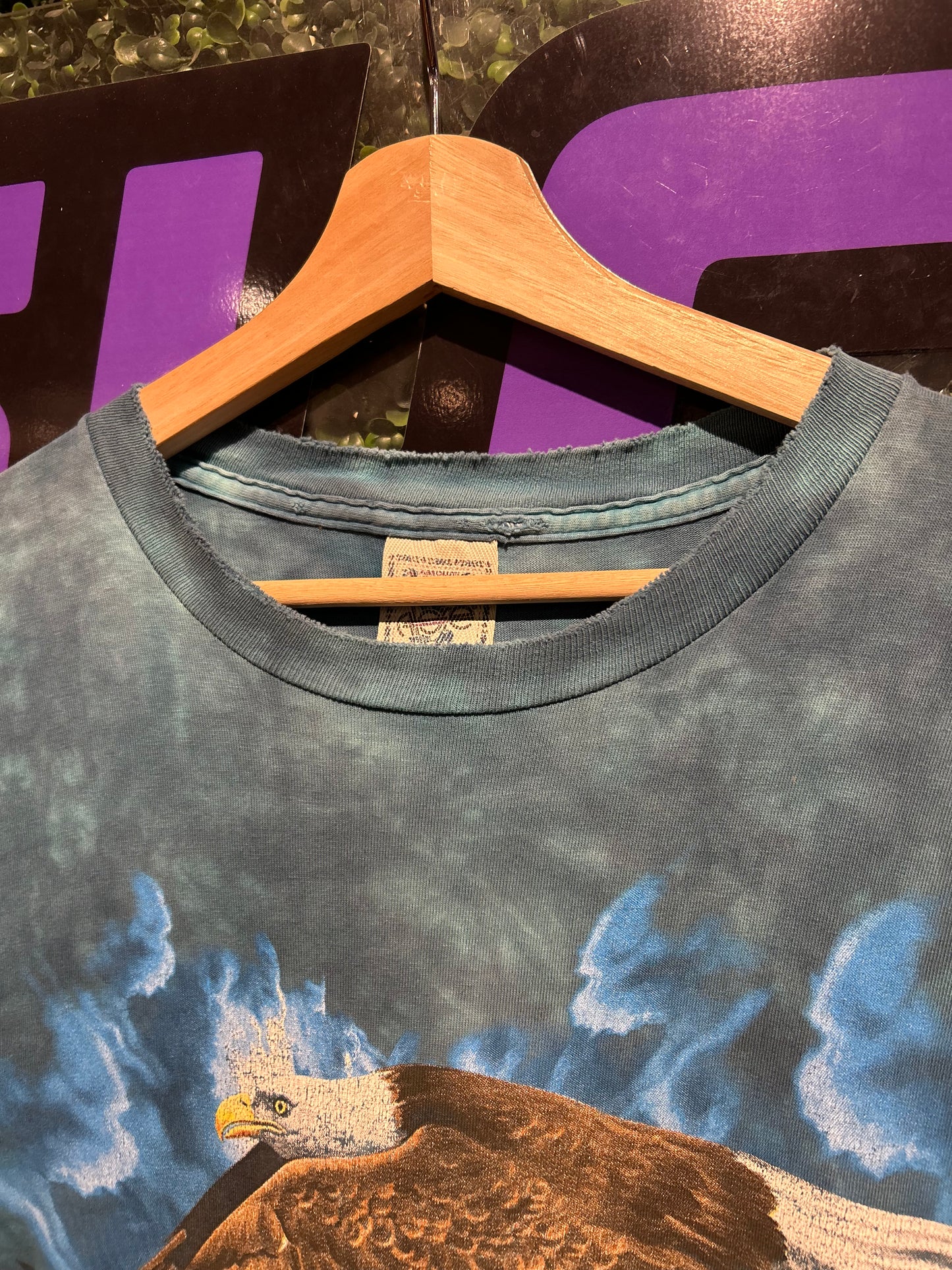 90s Colorado Eagle Tie-Dye T-Shirt. Size Large