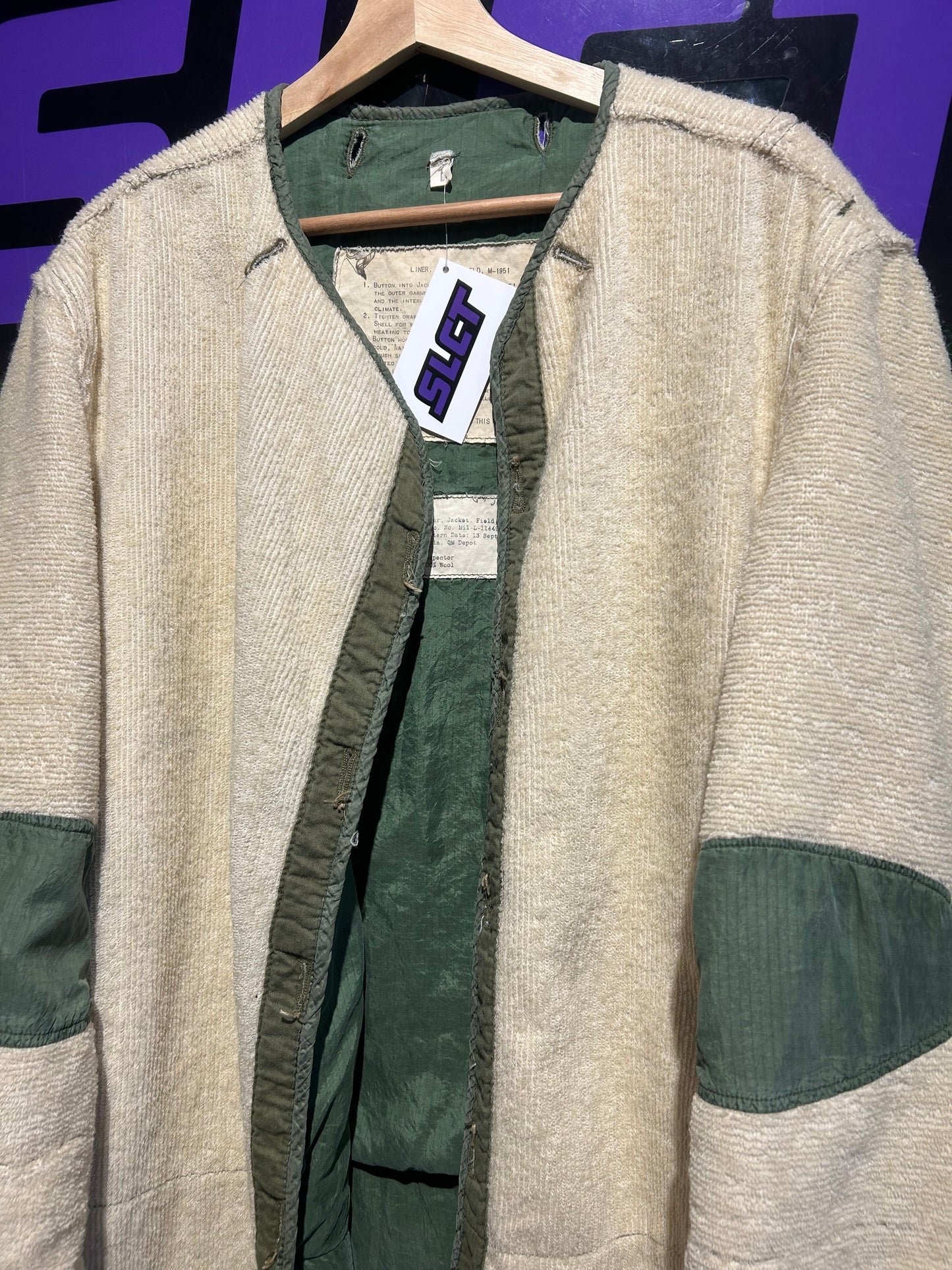50s M-1951 Military Field Jacket Liner. Size Large