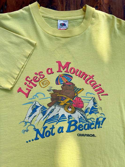 80s Life’s A Mountain Not A Beach T-Shirt. Size Large
