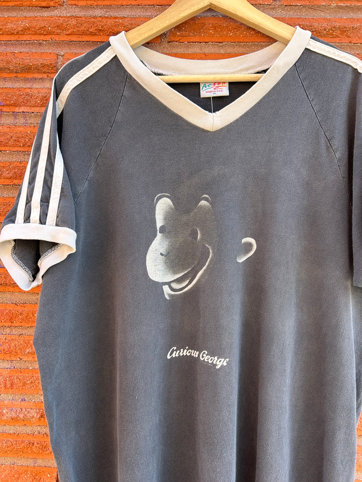 90s Curious George Jersey Shirt. Size XL