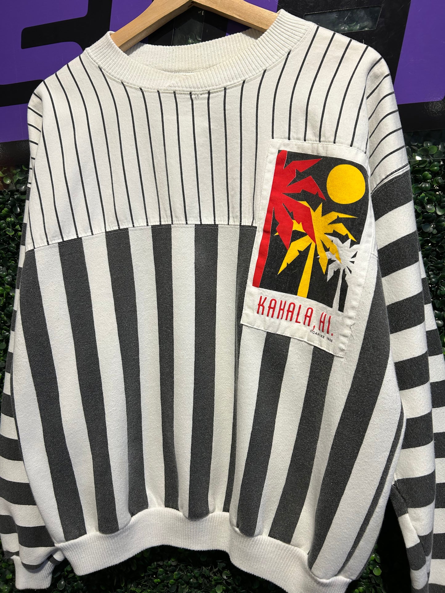 1988 Kahala Hawaii Striped Crewneck. Size M/L