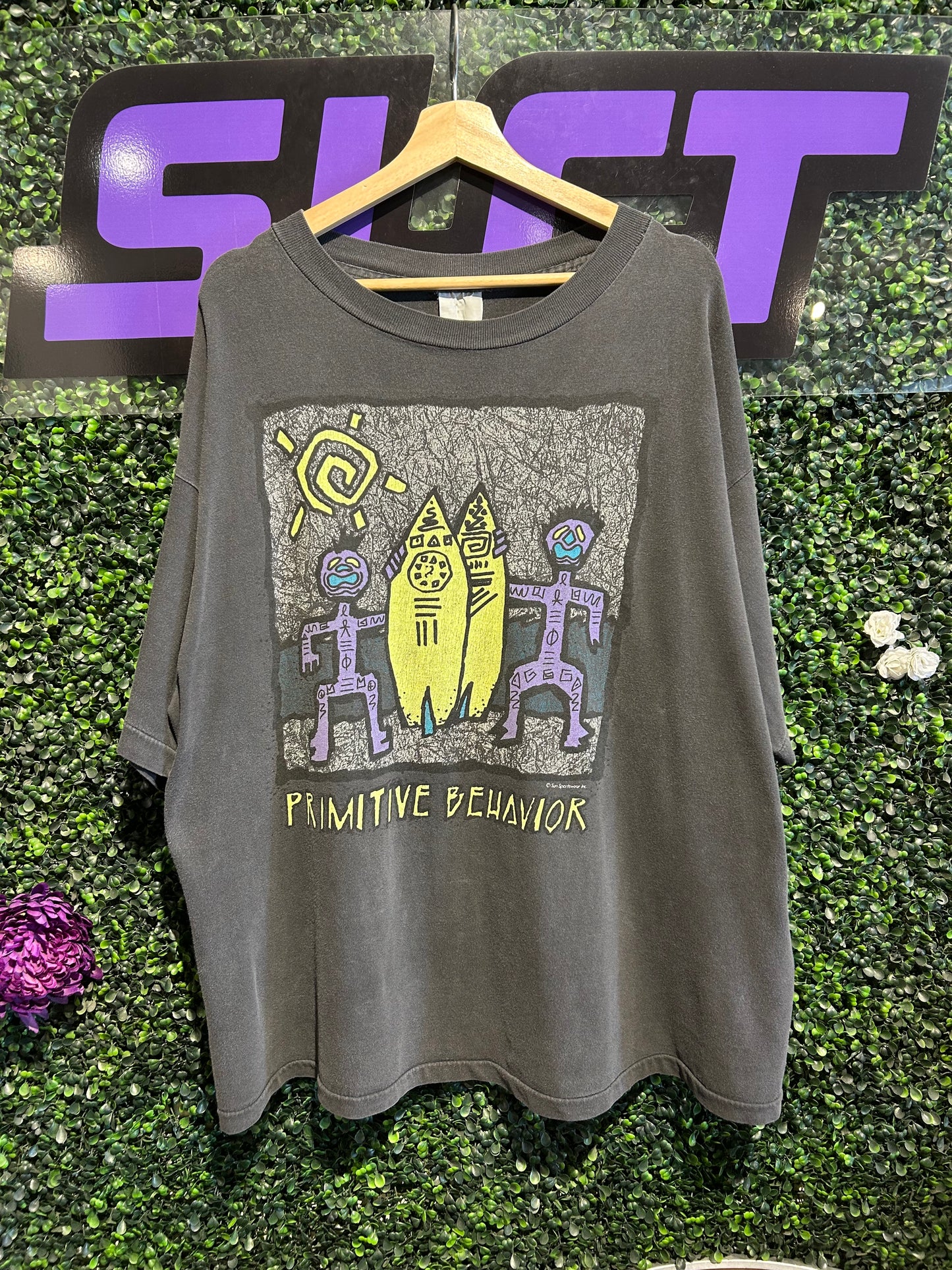 90s Primitive Behavior Surf T-Shirt. Size XL (Boxy)