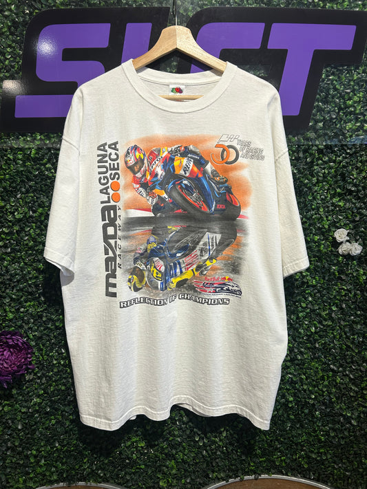 Vintage Mazda Raceway Redbull Motorcycle T-Shirt. Size XXL