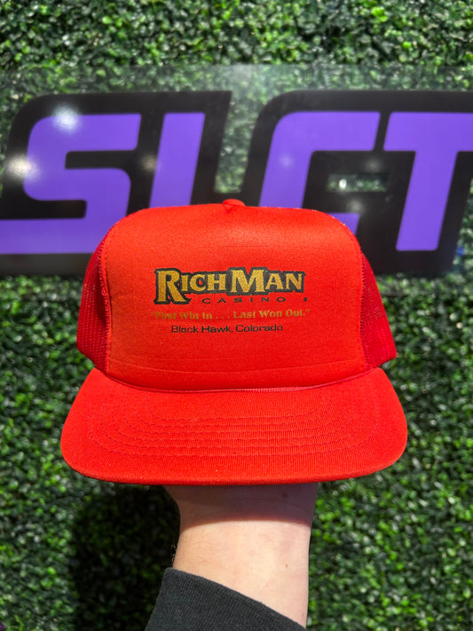 Vintage Rich Man Casino Trucker Hat