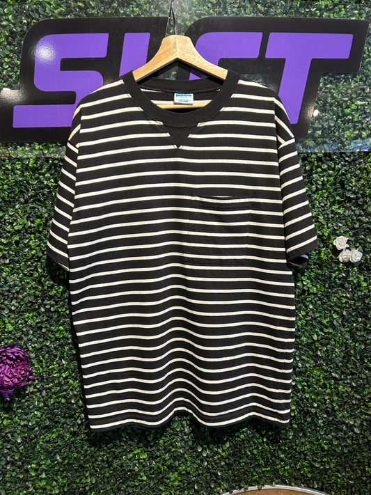 Vintage Striped Pocket T-Shirt. Size Large