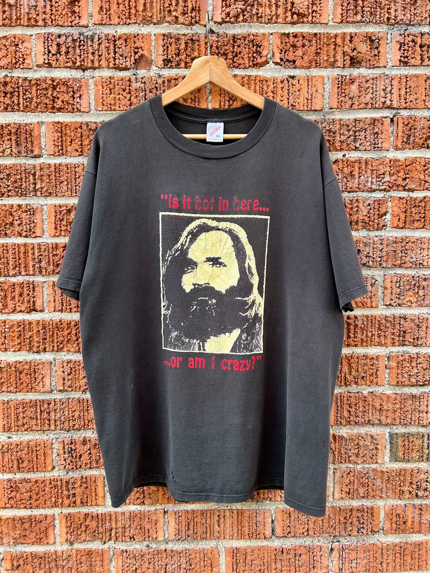 90s Charles Manson “Is It Hot In Here Or Am I Crazy?” T-Shirt. Size XL