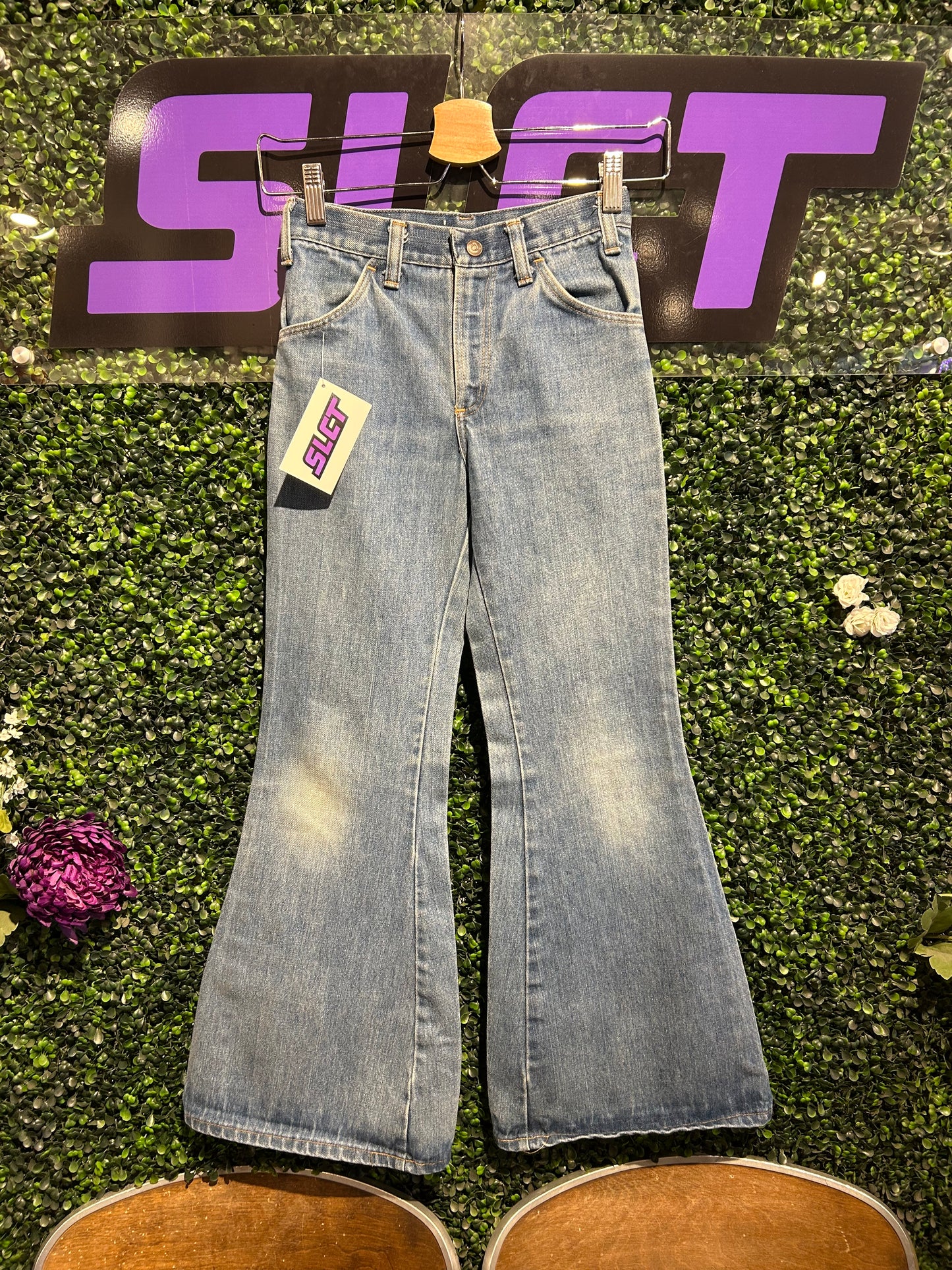 Vintage Denim Bell Bottom Pants. Size 24x28