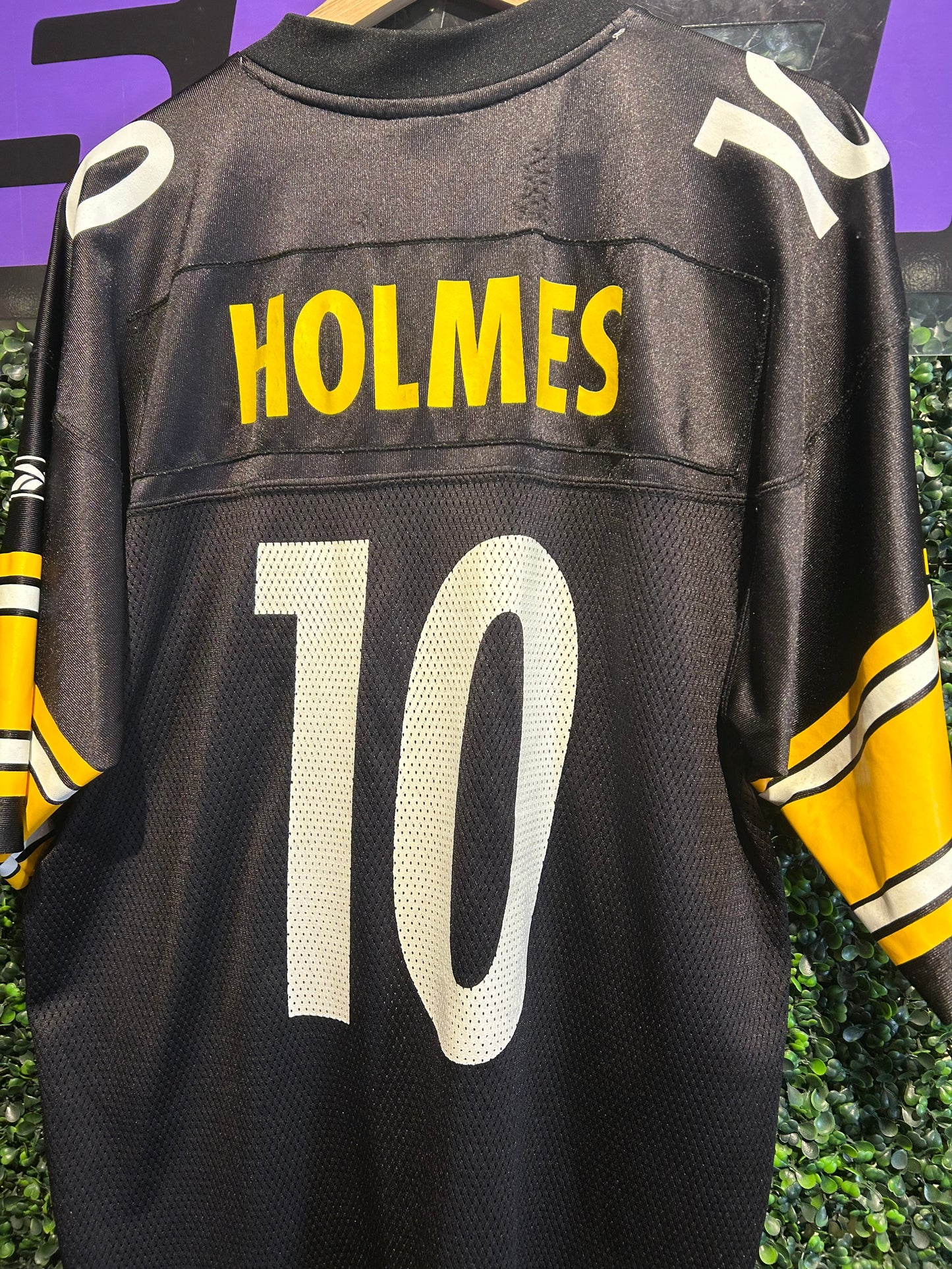 Vintage Pittsburgh Steelers #10 Santonio Holmes Reebok Jersey. Size Large