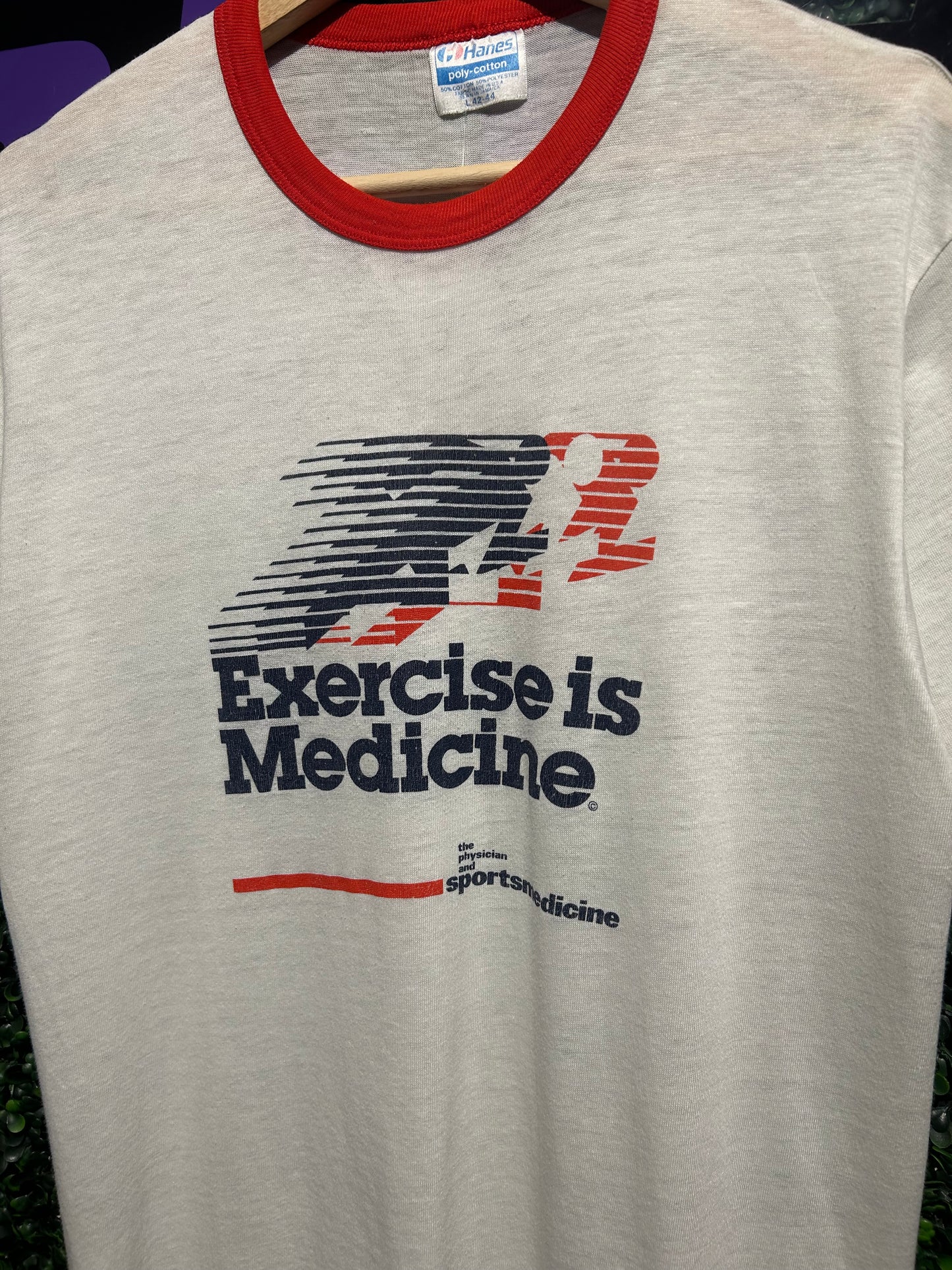 80s Exercise Is Medicine T-Shirt. Size Large