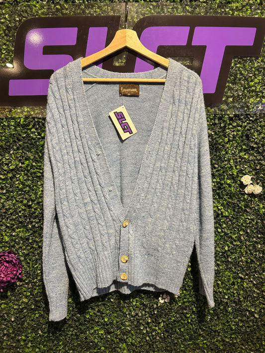 80s Lahmar Cable-Knit Cardigan. Size Medium