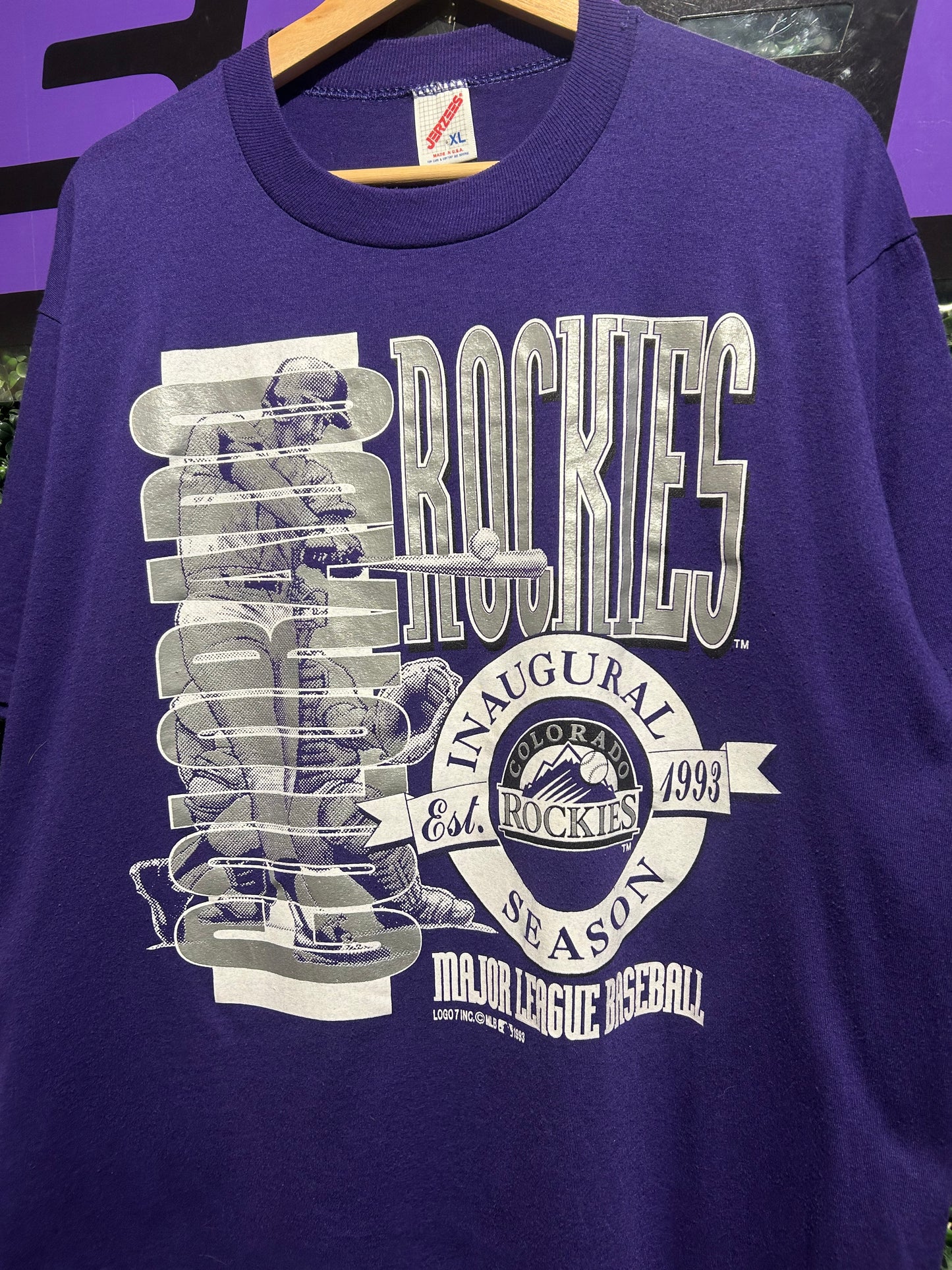 1993 Colorado Rockies Inaugural Season T-Shirt. Size L/XL