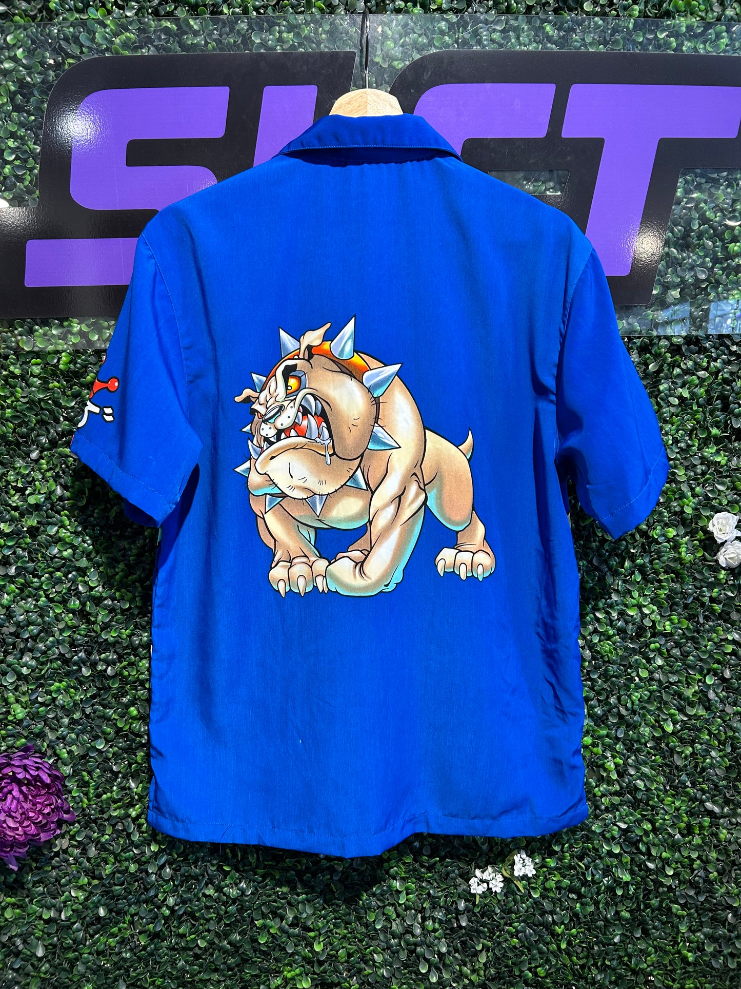 Vintage JNCO Bulldog Button-Up Shirt. Size Medium