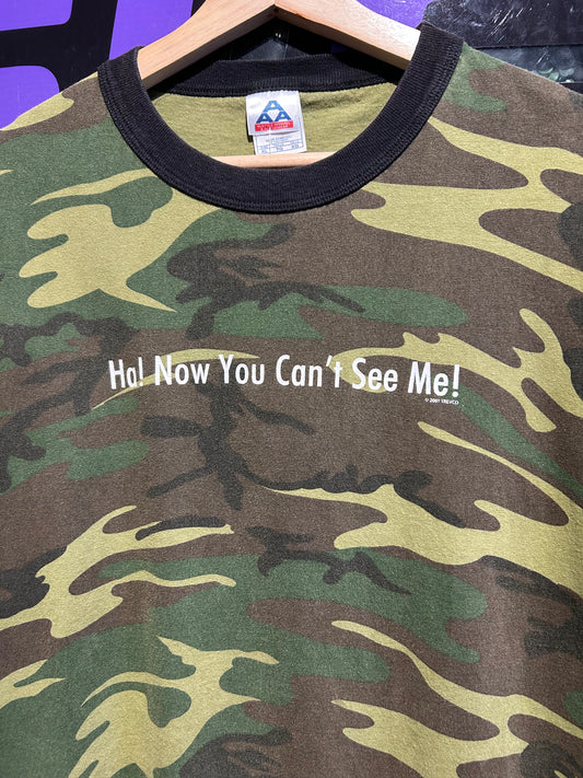 2001 Now You Can’t See Me Camo T-Shirt. Size XL