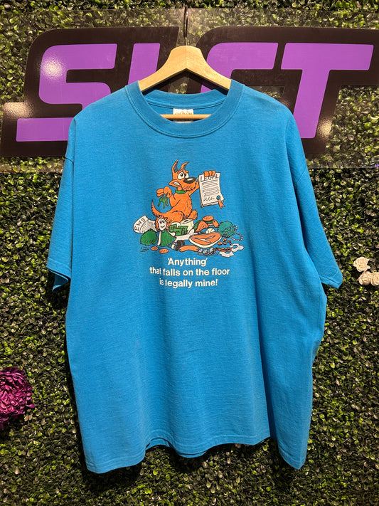 Vintage Falls On The Floor Dog T-Shirt. Size XL