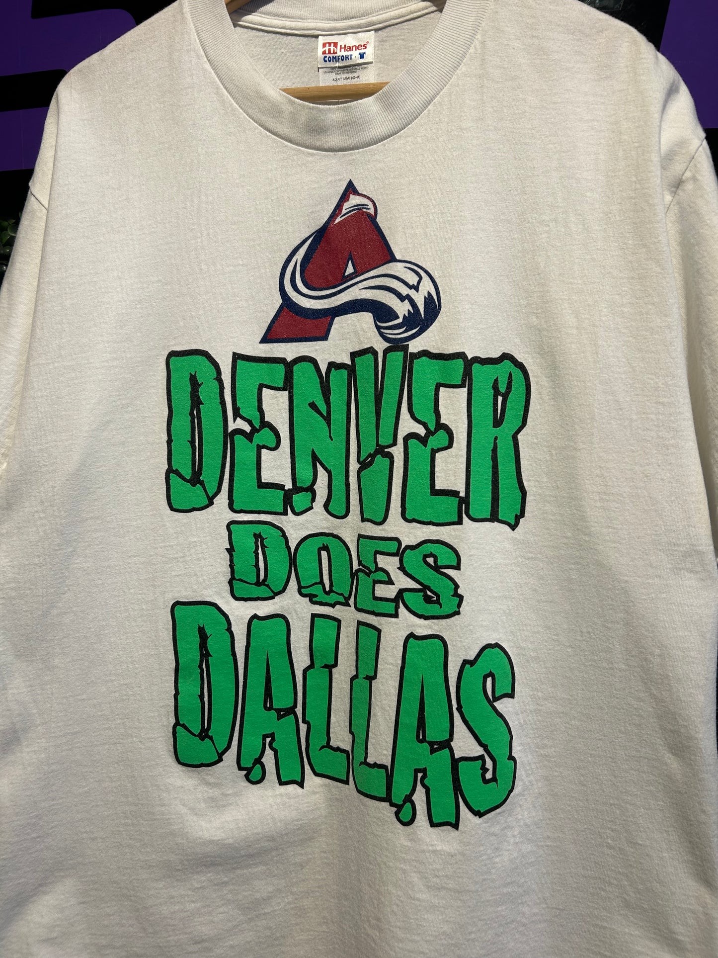 90s Colorado Avalanche Denver Does Dallas T-Shirt. Size Large