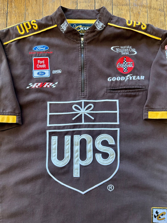 Vintage UPS NASCAR Racing Shirt. Size L/XL