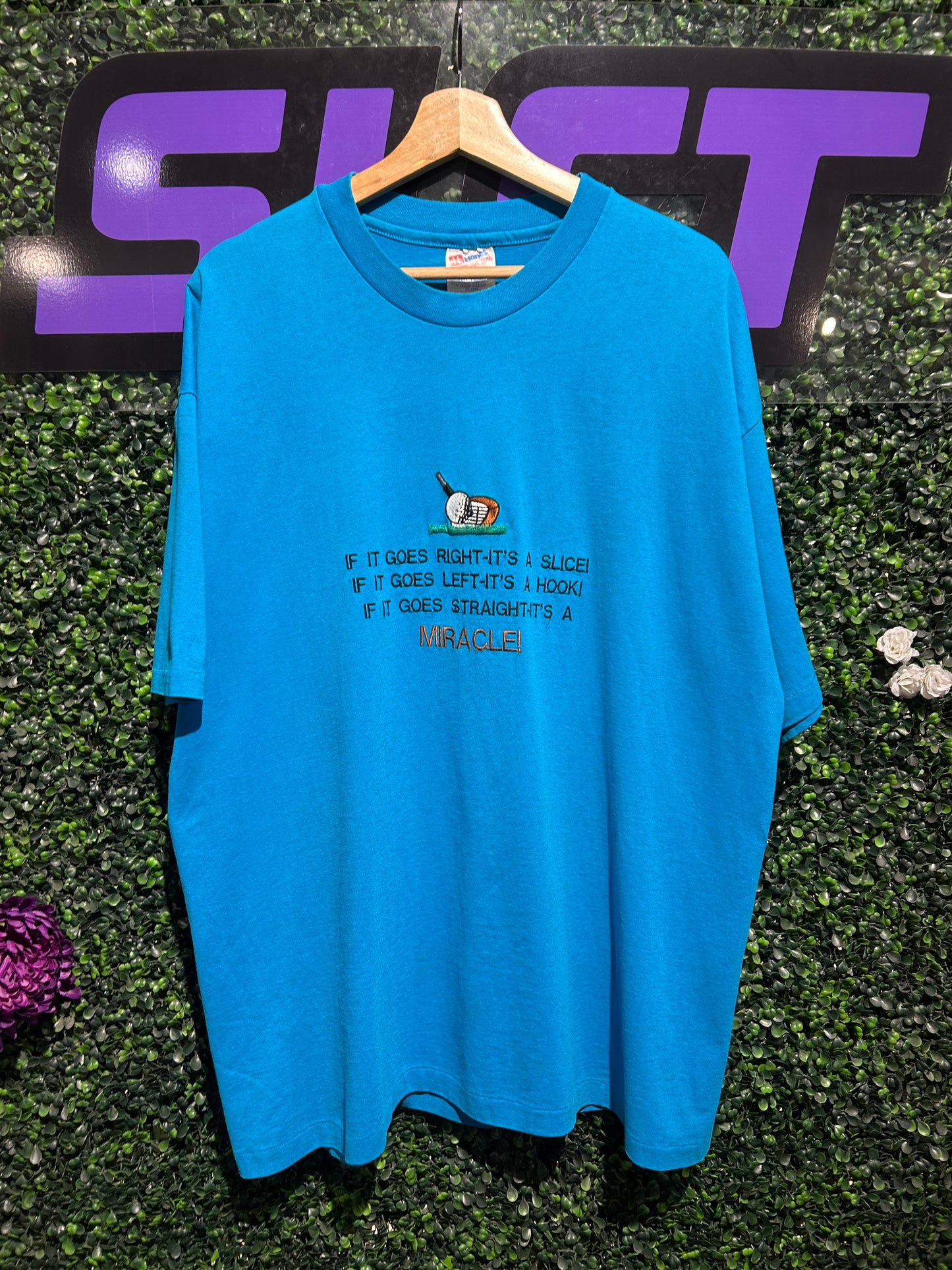 90s Golf Miracle Embroidered T-Shirt. Size XXL