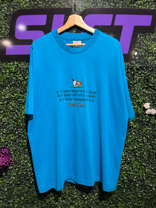 90s Golf Miracle Embroidered T-Shirt. Size XXL
