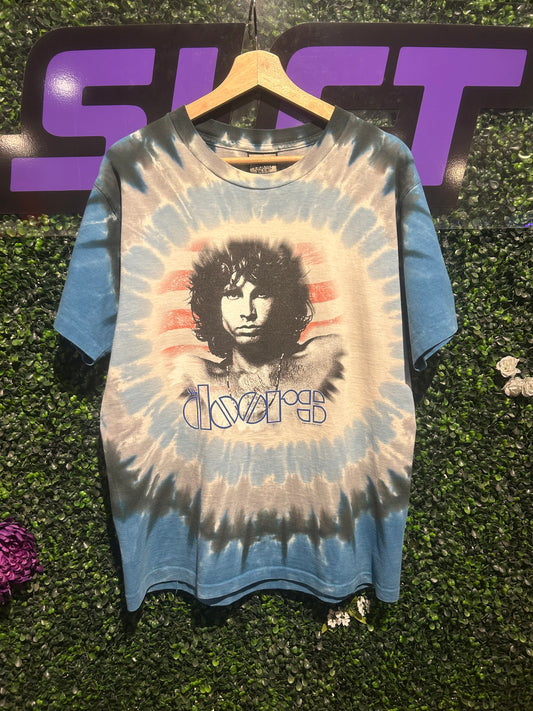 2004 The Doors Jim Morrison Memorial Liquid Blue Tie-Dye T-Shirt. Size Large