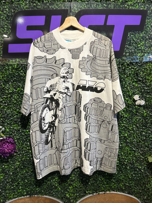1990 AXO Motorbike All-Over-Print T-Shirt. Size XL