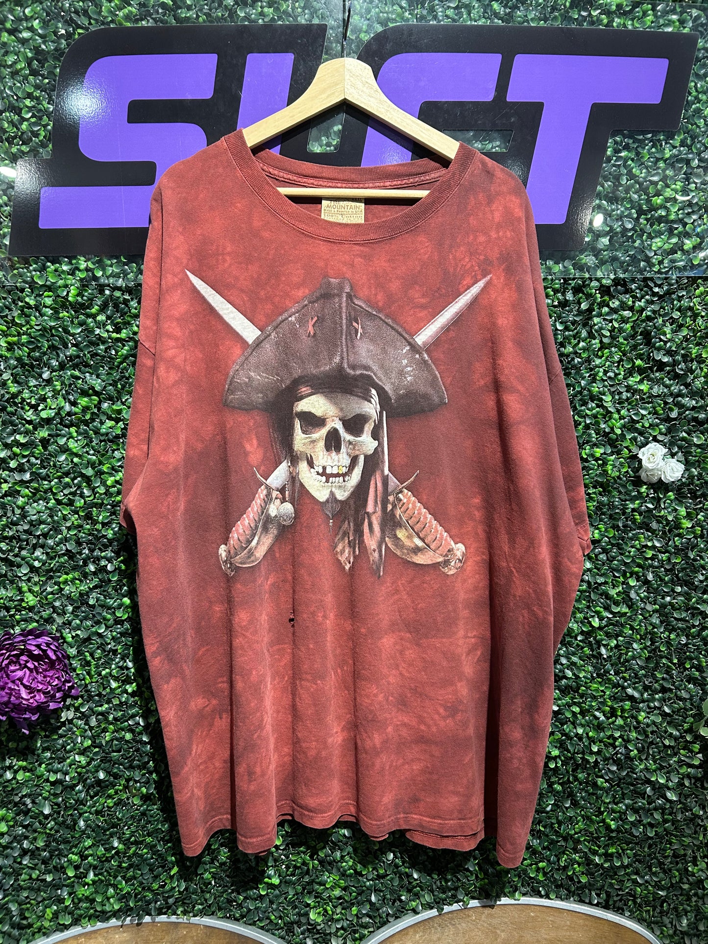 00s The Mountain Pirate Skeleton Tie-Dye T-Shirt. Size 3XL