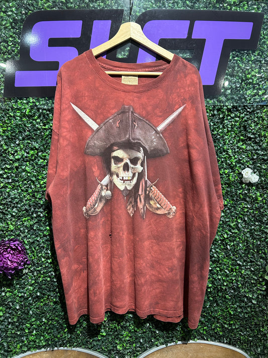 00s The Mountain Pirate Skeleton Tie-Dye T-Shirt. Size 3XL