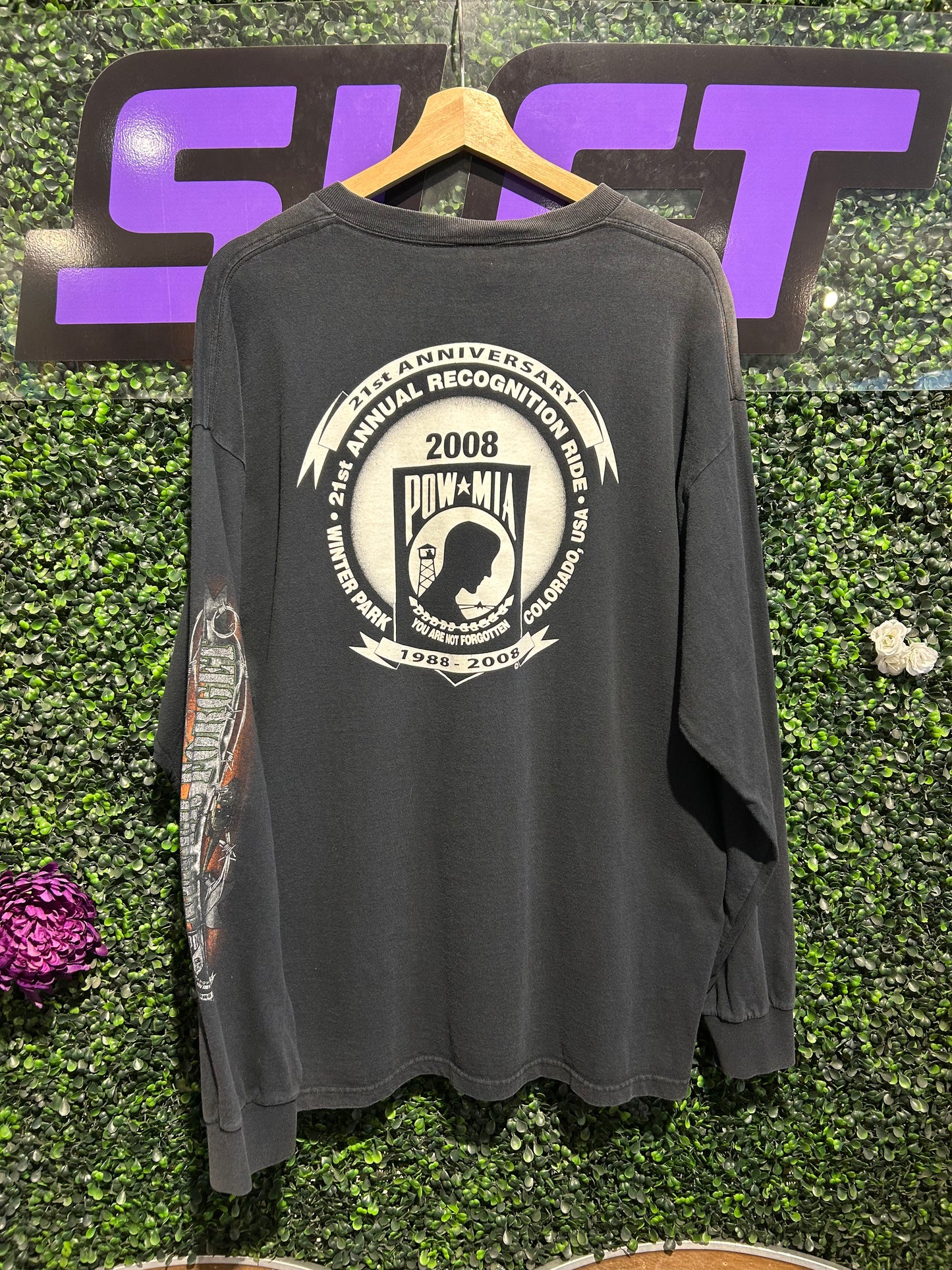 2008 POW MIA Salute Biker LS Shirt. Size XXL