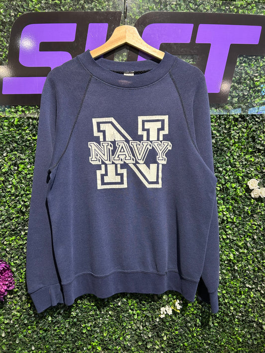 80s Navy Crewneck. Size Large