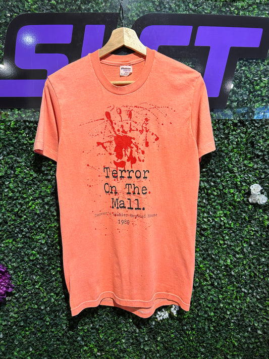 1989 Terror On The Mall Denver Haunted House T-Shirt. Size S/M