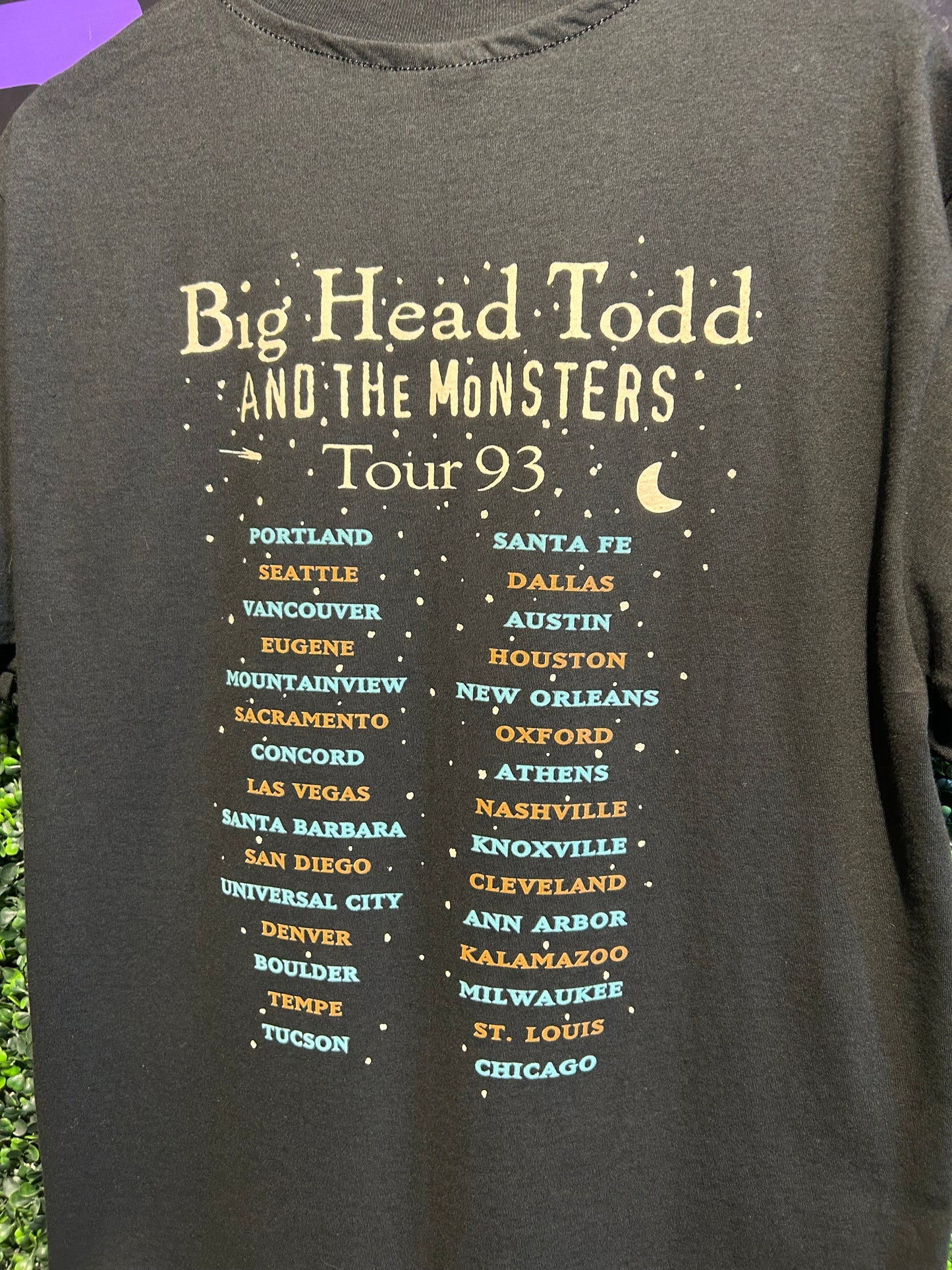 1993 Big Head Todd And The Monsters Tour T-Shirt. Size Large