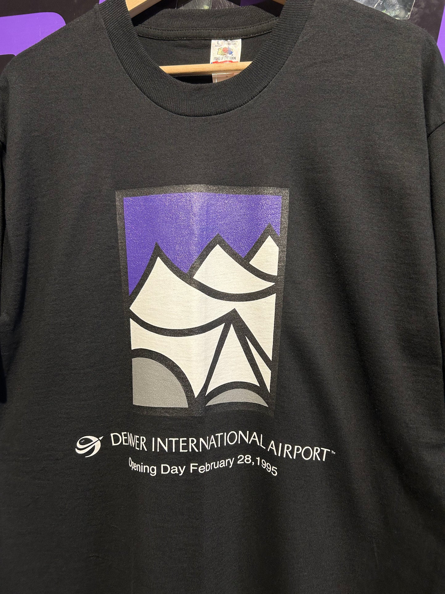 1995 Denver International Airport Opening Day T-Shirt. Size Large (NWT)