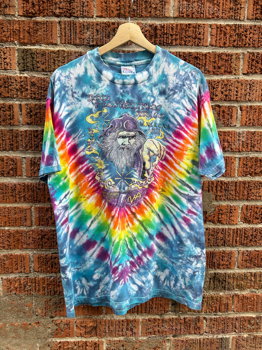 1998 Narcotics Anonymous New Possibilities Wizard Tie-Dye T-Shirt. Size Large